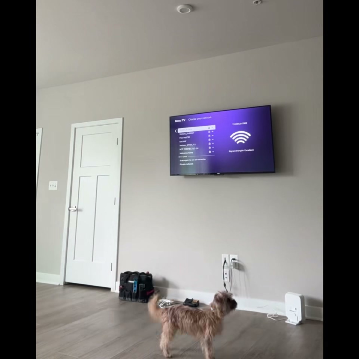 Sherman installing a TV mount
